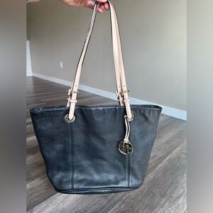 Michael Kors Jet Set Soft Pebble Leather Large Tote Bag Purse Good Condition